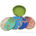 Digital Printed PU Leather Faux Untuk Tea Coaster